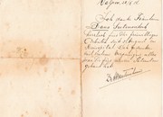 Документ - писмо захвалности холандског лекара Аријуса Ван Тинховена.